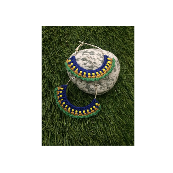 crochet thread and sequence earrings